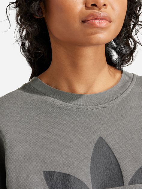 Bluza damska bez kaptura oversize adidas Washed Trefoil IN2270 S Szara (4066766807365) - obraz 4