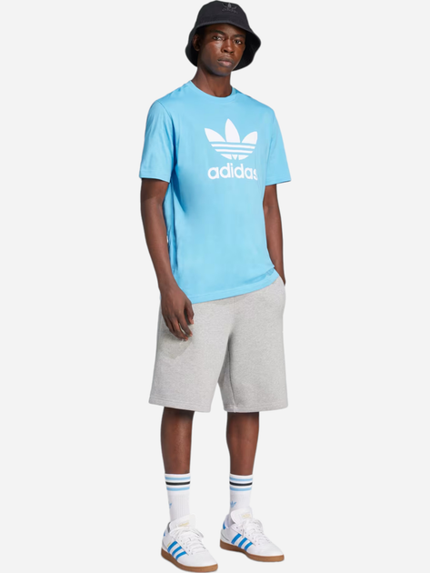 Футболка бавовняна чоловіча adidas Adicolor Trefoil IR7980 2XL Блакитна (4066759623163) - зображення 3