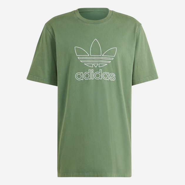 Футболка бавовняна чоловіча adidas Adicolor Trefoil IR7993 XL Оливкова (4066759599789) - зображення 5