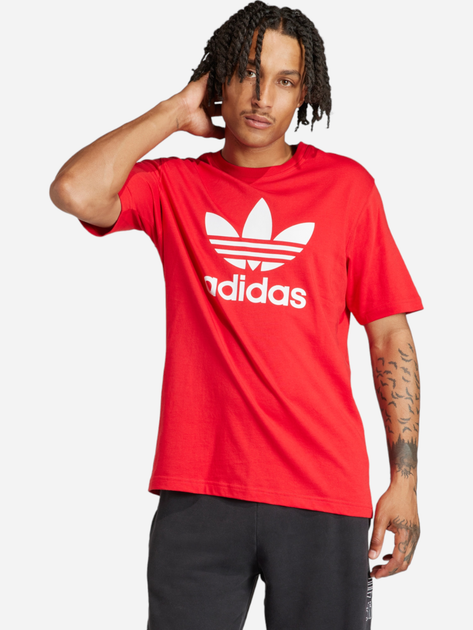 T-shirt męski bawełniany adidas Adicolor Trefoil IR8009 S Czerwony (4066759599949) - obraz 1