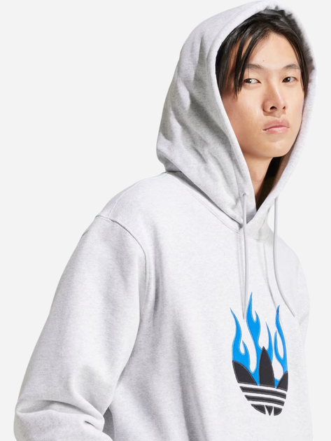 Bluza męska z kapturem oversize adidas Flames Logo IS2947 2XL Szara (4066757219306) - obraz 4