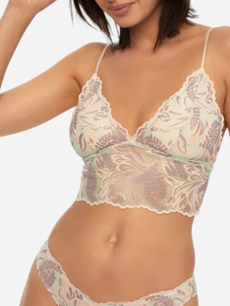 Biustonosz damski miękki z koronką Esotiq 41353-65X XL Zielony (5903972252253) - obraz 5