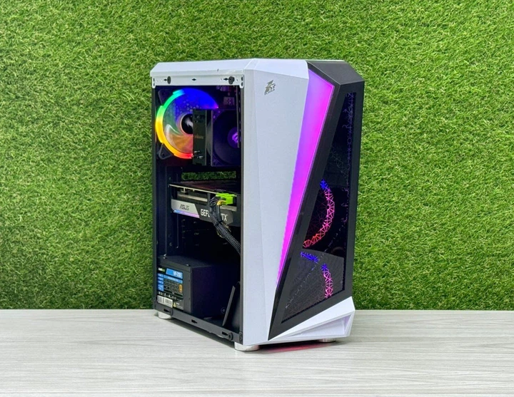 Игровой ПК 1stPlayer R5-3R1-WH Color LED White Tower / Intel Xeon E5-2690 v3 (12 (24) ядер по 2.6 - 3.5 GHz) / 32 GB DDR4 / 256 GB SSD + 1000 GB HDD / nVidia GeForce RTX 3070, 8 GB GDDR6, 256-bit / 700W б/у - изображение 2