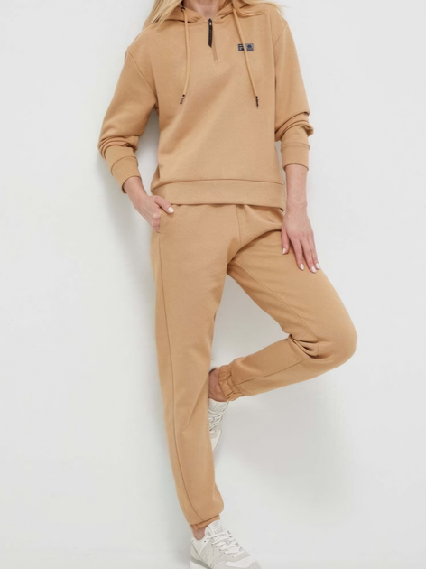 Bluza damska z kapturem z nadrukiem Fila FAW0553-70029 XS Ciemnobeżowa (4064556487247) - obraz 3