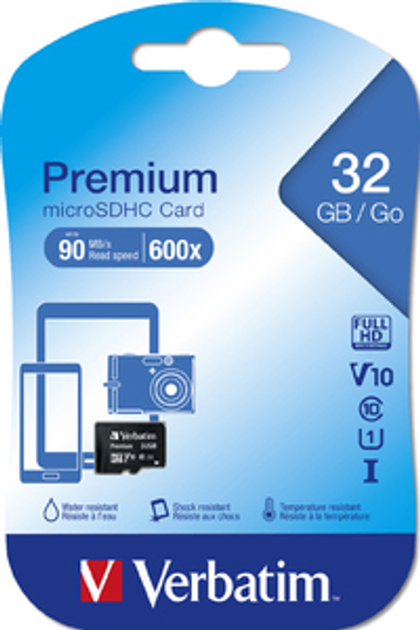 Karta pamięci Verbatim Premium MicroSDHC 32 GB Class 10 (23942440130) - obraz 2