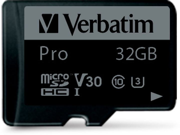 Карта пам'яті Verbatim Pro microSDHC 32GB Class UH-3 + SD-адаптер (23942470410) - зображення 2