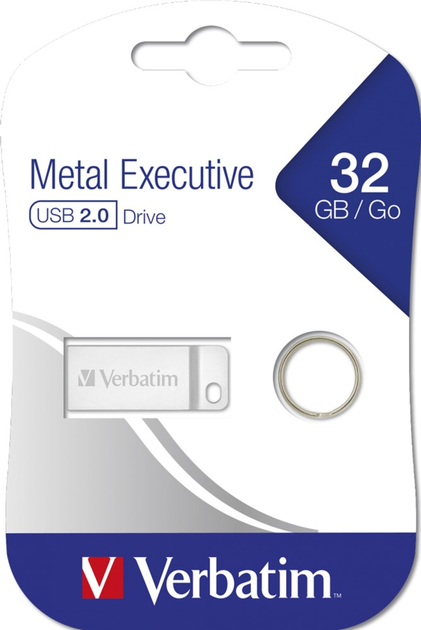 Флеш пам'ять USB Verbatim Metal Executive 32GB USB 2.0 Silver (23942987499) - зображення 5