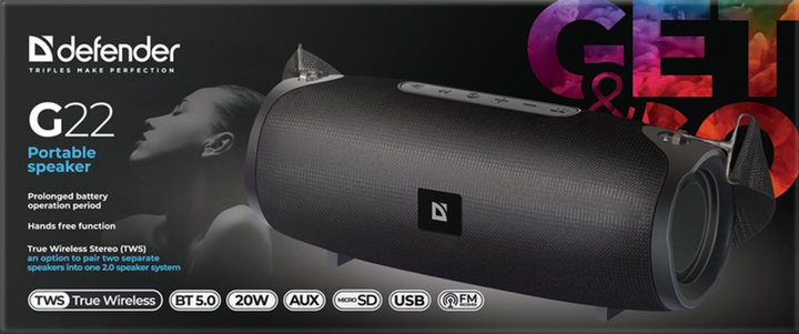 Акустична система Defender G22 20Вт Bluetooth Black (4714033651226) - зображення 5