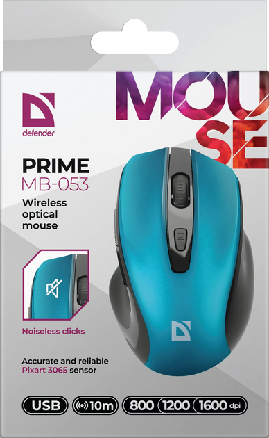 Миша Defender Prime MB-053 Wireless Turquoise (4745090821826) - зображення 8