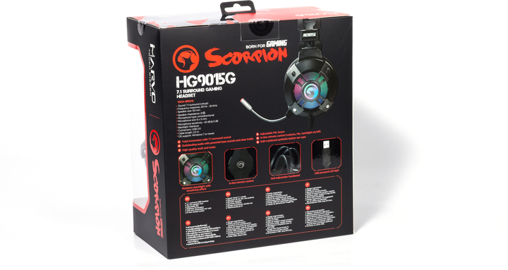 Słuchawki Marvo Black HG9015G - obraz 4