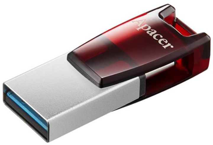 Флеш пам'ять USB Apacer AH180 64GB Type-C Dual USB 3.1 Red (AP64GAH180R-1) - зображення 4