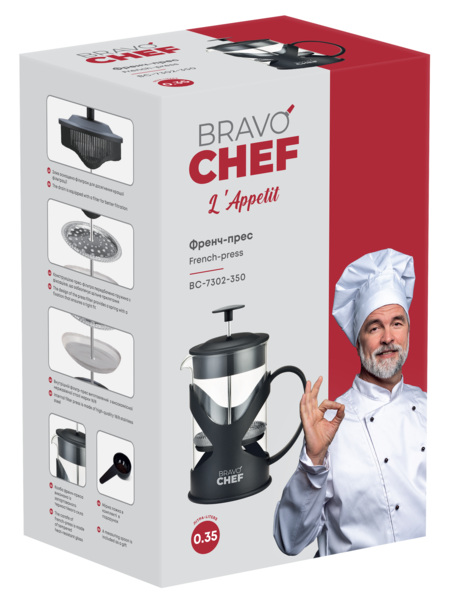 Френч-прес Bravo Chef L'Appetit 0.35 л (BC-7302-350) - зображення 5