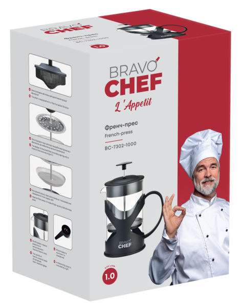 Френч-прес Bravo Chef L'Appetit 1 л (BC-7302-1000) - зображення 5