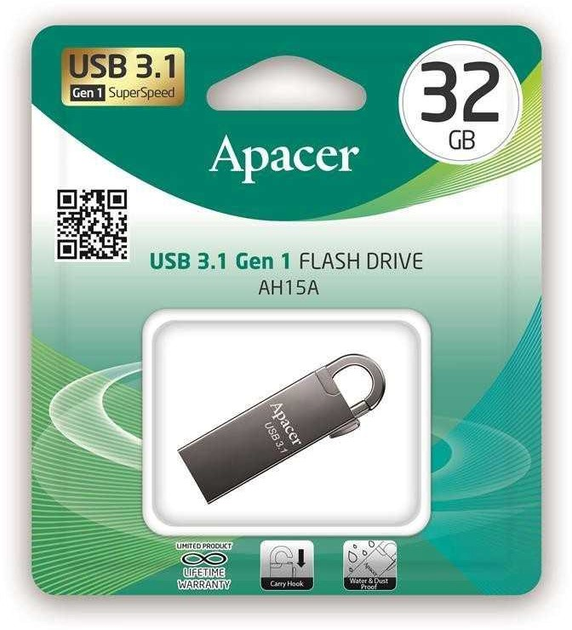 Pendrive Apacer AH15A 32GB USB 3.1 Popiołowy (AP32GAH15AA-1) - obraz 3