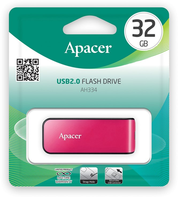 Pendrive Apacer AH334 32GB Różowy (AP32GAH334P-1) - obraz 3