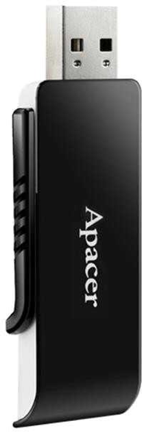 Флеш пам'ять USB Apacer AH350 64GB USB 3.0 Black (AP64GAH350B-1) - зображення 1