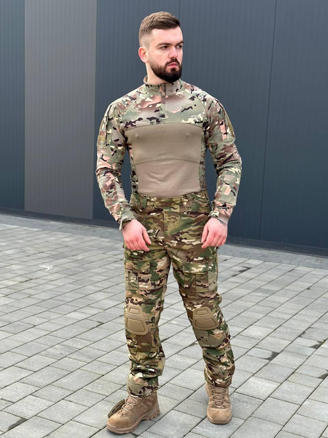 Тактическая форма Multicam костюм летний Мультикам с наколенниками военная одежда камуфляжная комплект для ВСУ XXL - изображение 1