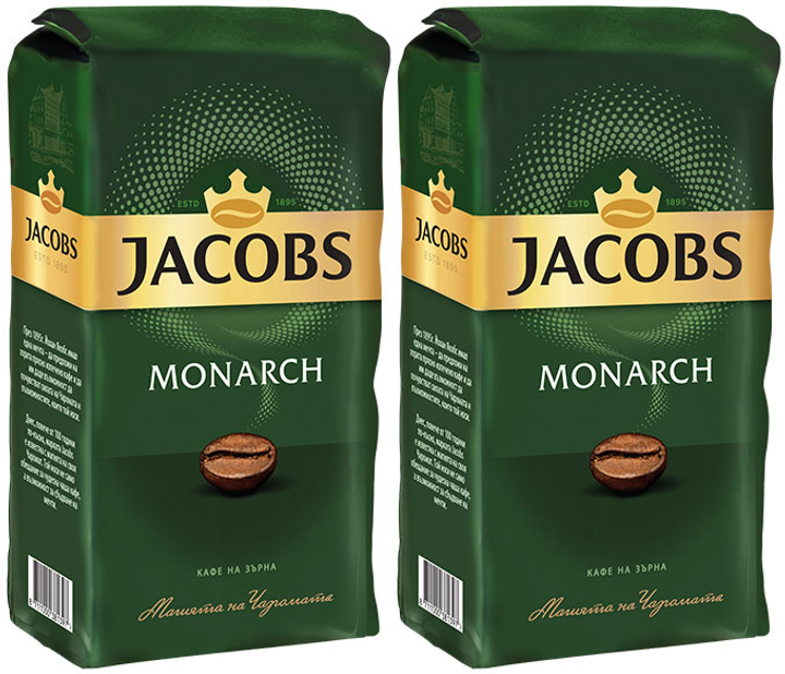 Акція на Упаковка кави в зернах Jacobs Monarch 1 кг х 2 шт від Rozetka