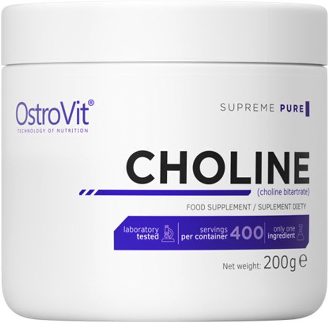 Дієтична добавка OstroVit Supreme Pure Choline 200 г (5903246227628) - зображення 1