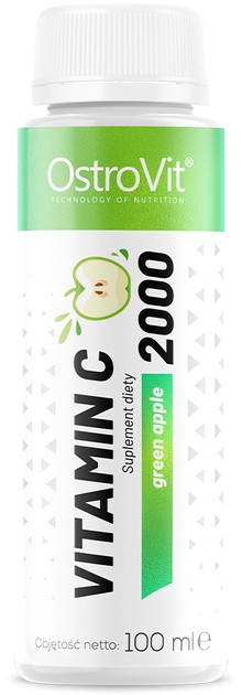 Набір дієтичних добавок OstroVit Vitamin C 2000 Shot Green Apple в розчині 20 x 100 мл (5903933911410) - зображення 2
