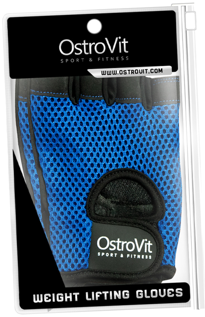 Жіночі тренувальні рукавички OstroVit Блакитно-Чорні L (5903246228830) - зображення 2