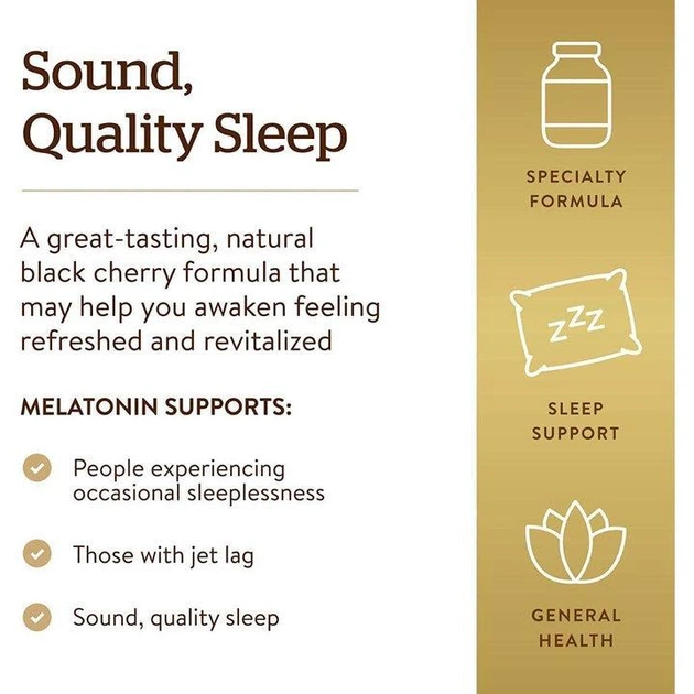 Рідкий мелатонин, Solgar, Liquid Melatonin, Natural Black Cherry Flavor, 10 мг, 59 мл - зображення 6