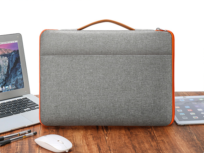 Сумка для ноутбука Slim Orang 13.3" с карманом для аксессуаров и оранжевой молнией Серая (S733-4) - Фото 2 Сумка для ноутбука Slim Orang 13.3" с карманом для аксессуаров и оранжевой молнией Серая (S733-4) - изображение 2