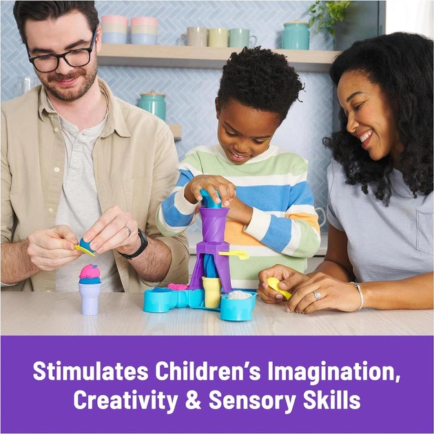 Набор кинетического песка, станция для подачи Kinetic Sand Soft Serve Station with 14oz of Play Sand - изображение 7