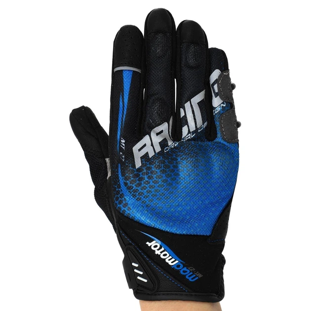 Моторукавички Zelart Madmotor MT-27 розмір XL Black-Blue - зображення 2