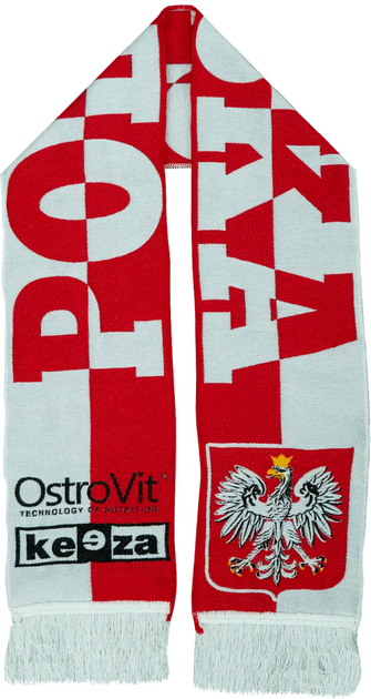 Шарф-віяло OstroVit Keeza Червоно-білий 140 x 20 см (5903933911014) - зображення 2