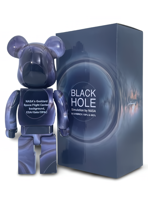 Статуэтка Bearbrick x NASA x BLACK HOLE 400% 28 см Medicom Toy
