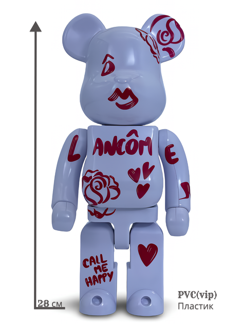 Статуетка Bearbrick x Lancome Paris x CALL ME HAPPY 400% 28 см Medicom Toy Косметика - зображення 9