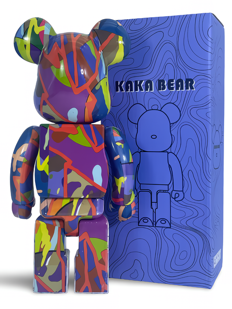 Статуэтка Bearbrick x KAWS x Tension 400% 28 см Medicom Toy Краски сияния - изображение 2