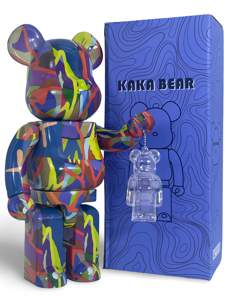 Статуэтка Bearbrick x KAWS x Tension 400% 28 см Medicom Toy Краски сияния - изображение 5