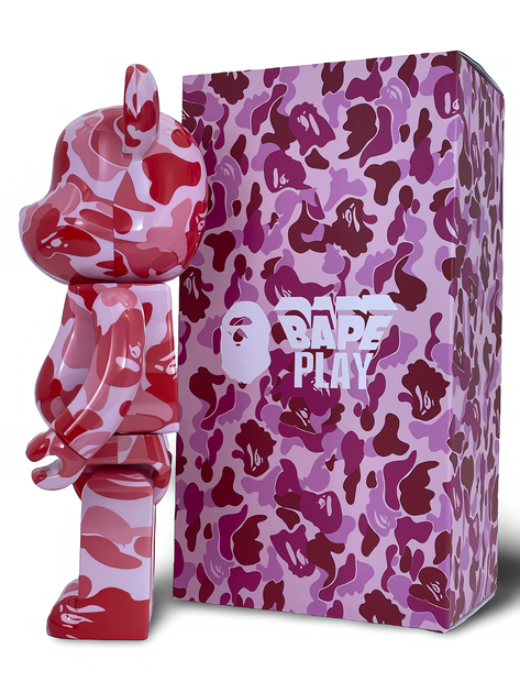 Статуетка Bearbrick x Bape x ABC Camo Pink 400% 28 см Medicom Toy Камуфляжний - зображення 3