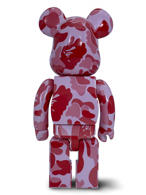 Статуетка Bearbrick x Bape x ABC Camo Pink 400% 28 см Medicom Toy Камуфляжний - зображення 10