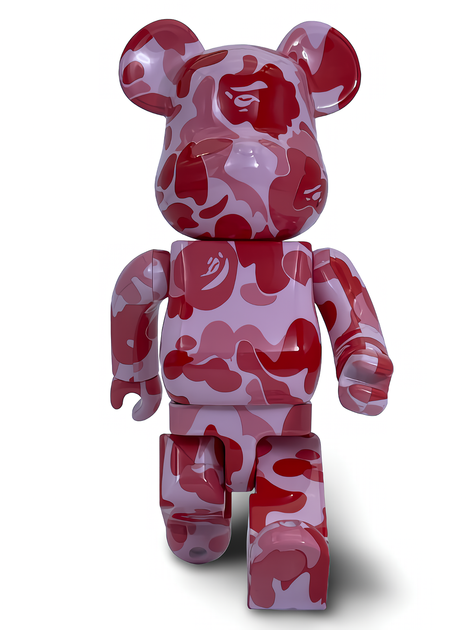 Статуетка Bearbrick x Bape x ABC Camo Pink 400% 28 см Medicom Toy Камуфляжний - зображення 11