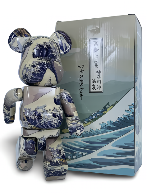 Статуетка Bearbrick x Kanagawa Surf 400% 28 см Medicom Toy Могутні хвилі - зображення 6
