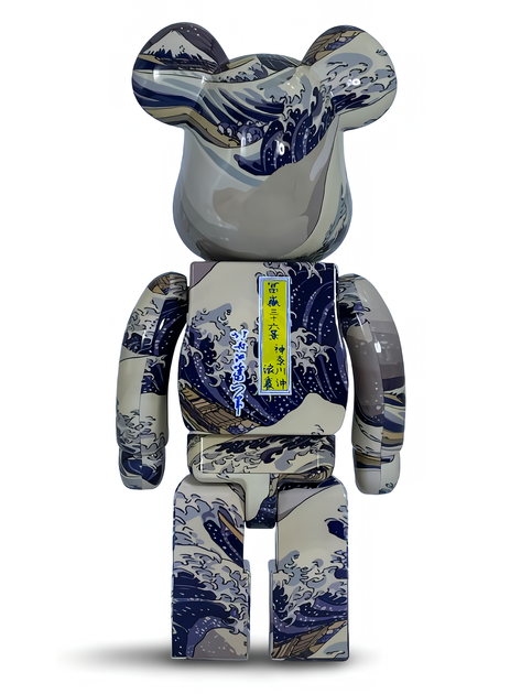 Статуетка Bearbrick x Kanagawa Surf 400% 28 см Medicom Toy Могутні хвилі - зображення 10