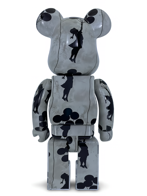 Статуэтка Bearbrick x Banksy x Flying Balloons Girl 400% 28 см Medicom Toy Девочка с воздушными шарами - изображение 10