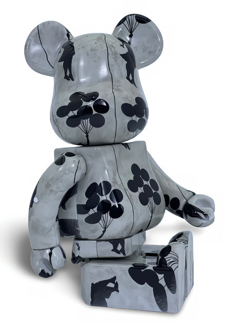 Статуэтка Bearbrick x Banksy x Flying Balloons Girl 400% 28 см Medicom Toy Девочка с воздушными шарами - изображение 13