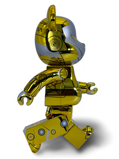MEDICOM TOY - shinbaBe@RBRICK Sorayama  IRONMAN Статуэтка Bearbrick x Hajime Sorayama x Marvel Iron Man Gold