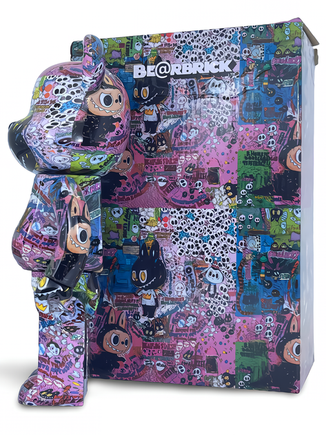 Статуэтка Bearbrick x Monsters Elf x Labubu Zimomo 400% 28 см Medicom Toy Милый монстр - изображение 3