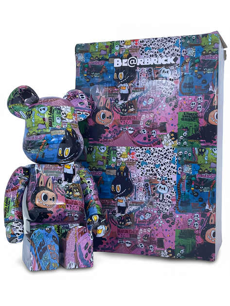 Статуэтка Bearbrick x Monsters Elf x Labubu Zimomo 400% 28 см Medicom Toy Милый монстр - изображение 7