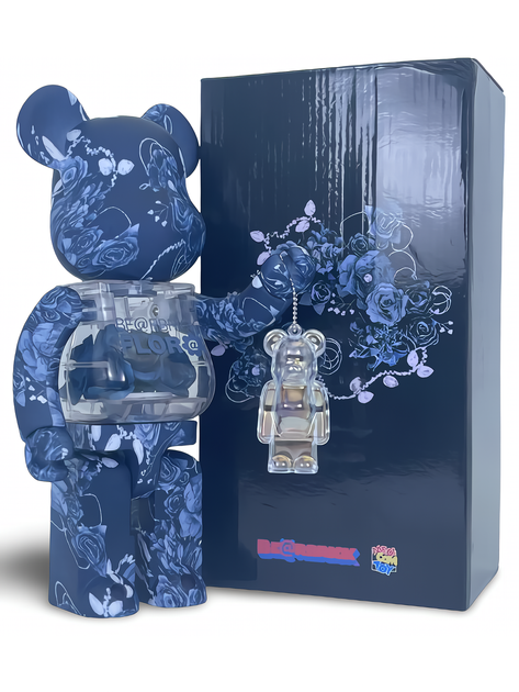 Статуетка Bearbrick x Flora Flower Blue 400% 28 см Medicom Toy Снігове королівство - зображення 5