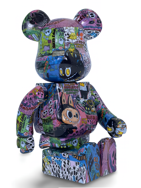 Статуэтка Bearbrick x Monsters Elf x Labubu Zimomo 400% 28 см Medicom Toy Милый монстр - изображение 13