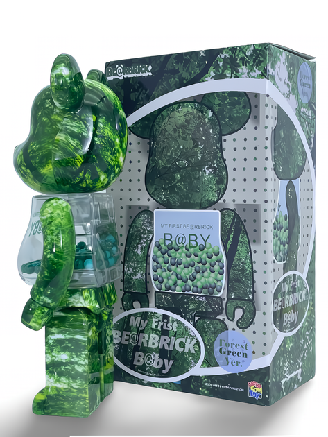Статуетка Bearbrick x My First Baby x Forest Green 400% 28 см Medicom Toy Лісові мавки - Фото 3 Статуетка Bearbrick x My First Baby x Forest Green 400% 28 см Medicom Toy Лісові мавки - зображення 3