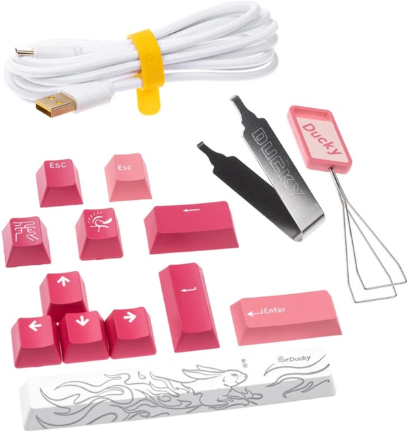 Клавіатура дротова Ducky One 3 TKL RGB LED Cherry MX Brown USB Gossamer Pink (100043073) - зображення 9