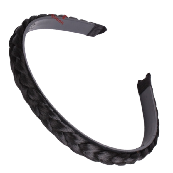 Обруч с косой из искусственных волос, ширина 1,5 см, цвет №1 черный - Фото 1 Обруч с косой из искусственных волос, ширина 1,5 см, цвет №1 черный - изображение 1