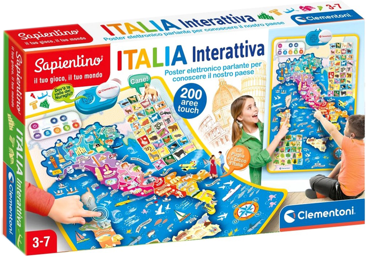 Інтерактивний килимок Clementoni Sapientino Interactive Italy Map 70 х 48 см (8005125164455) - зображення 1